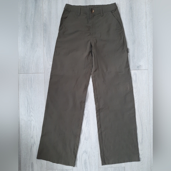 Vuori Pants - Vuori Getaway Carpenter Pants Womens Small Green High Rise Wide Leg Fit